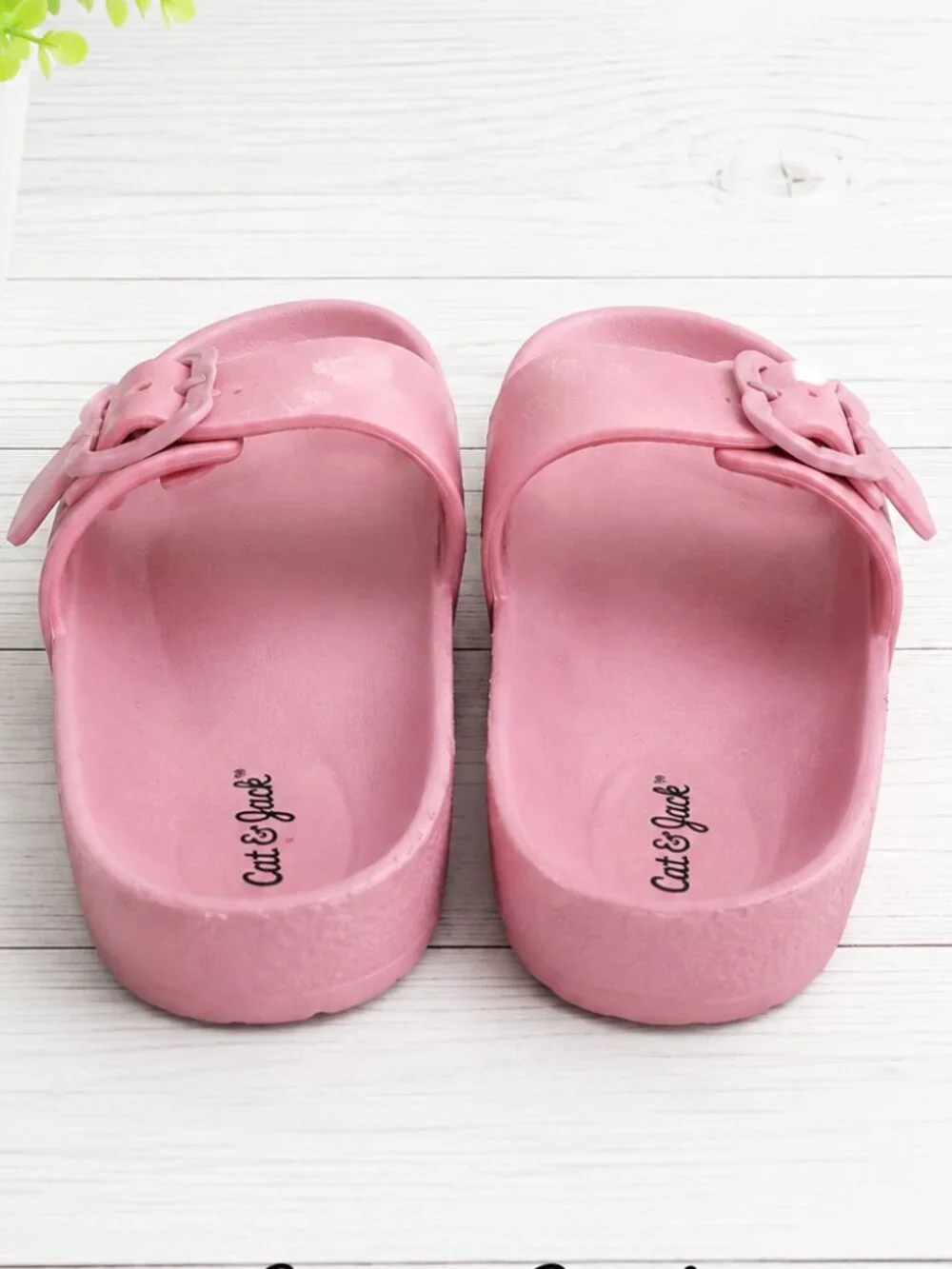 Cat & Jack Pink Slide Sandals Girls Sz 4